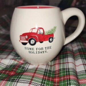 Rae Dunn Home for the holidays little red truck coffee Mug